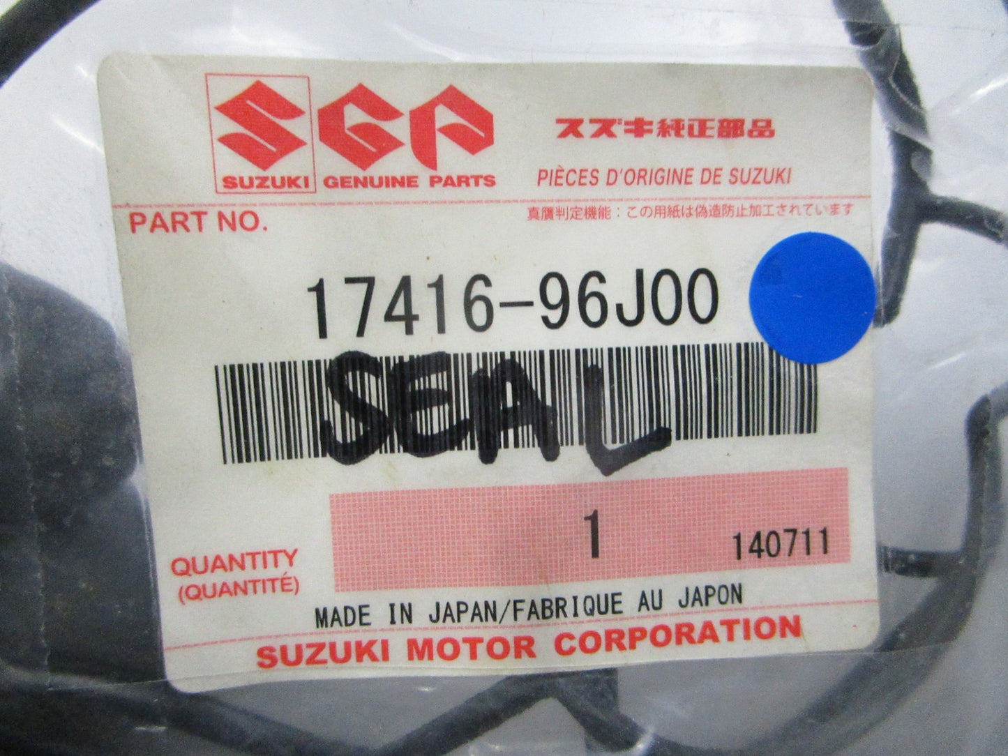 *NEW OEM* 0810 Suzuki Seal 17416-96J00
