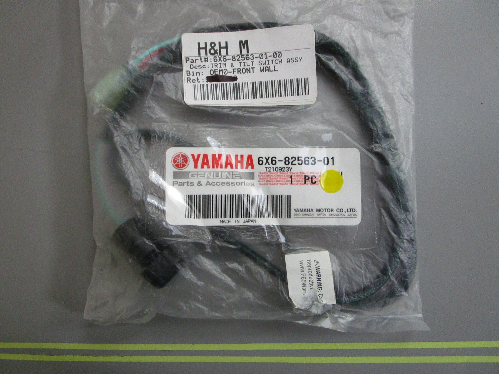 *NEW OEM* 0820 Yamaha Trim & Tilt Switch Assy 6X6-82563-01-00