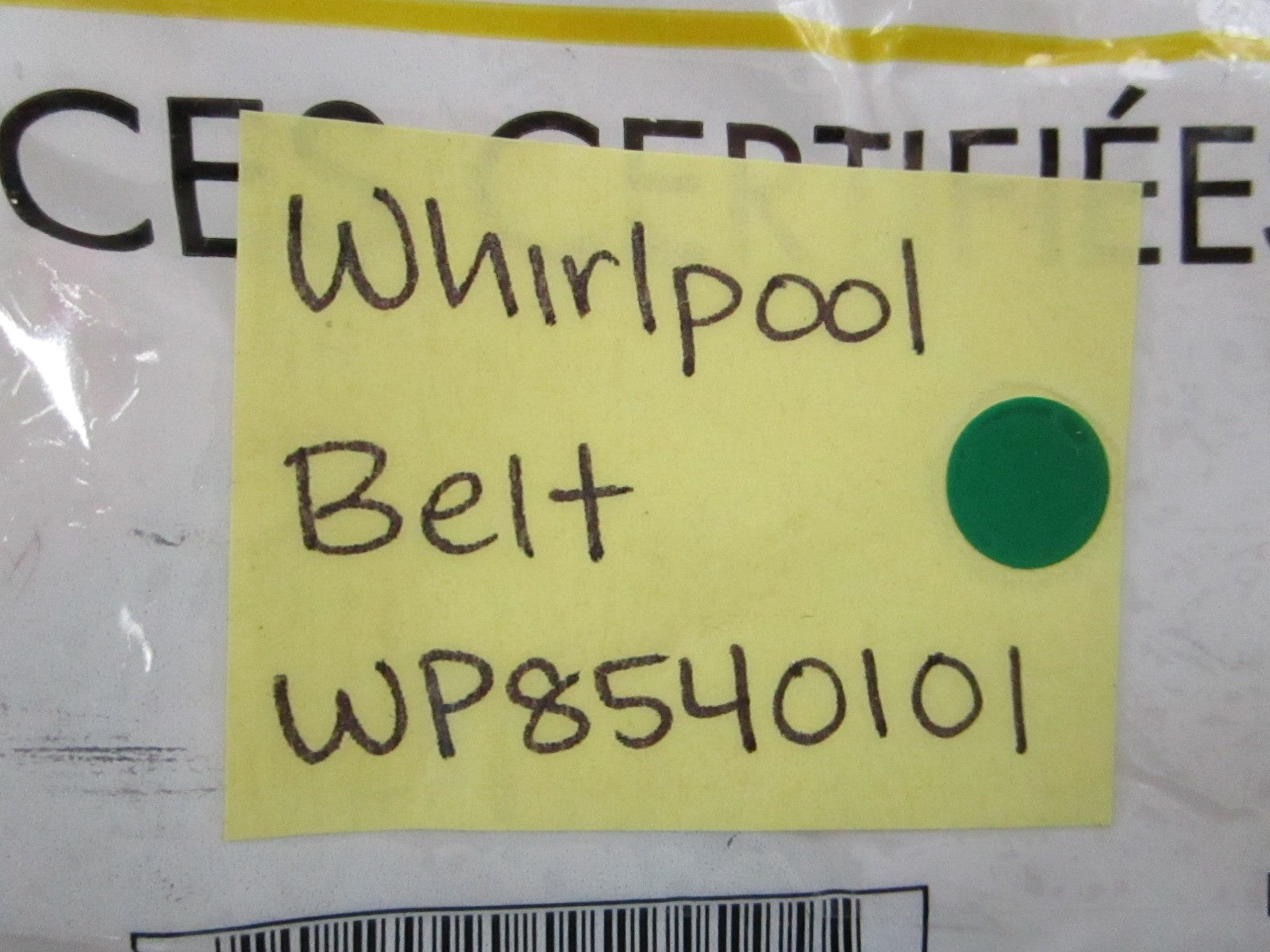 NEW OEM WP8540101 Whirlpool Belt 0810