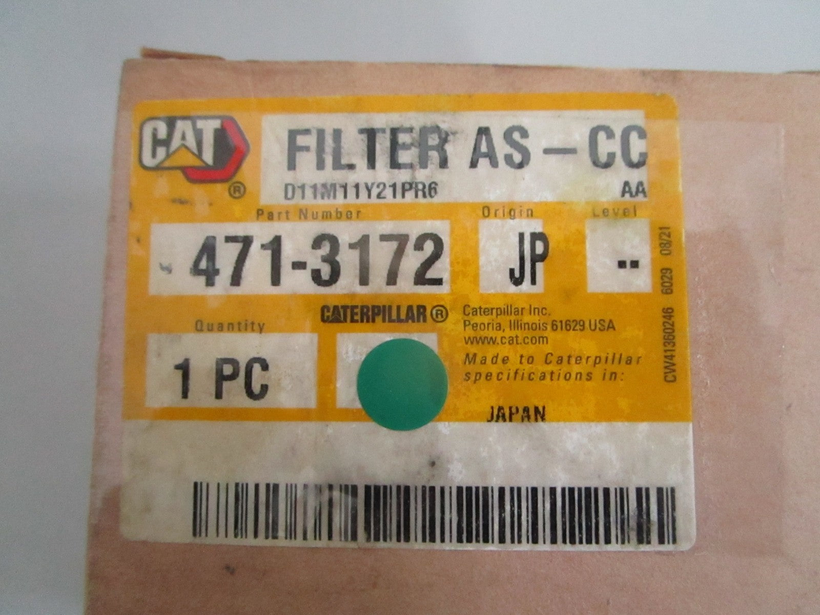 Caterpillar 471-3172 Cabin Air Filter D3 Skid Steer CTL MTL NEW OEM 0820
