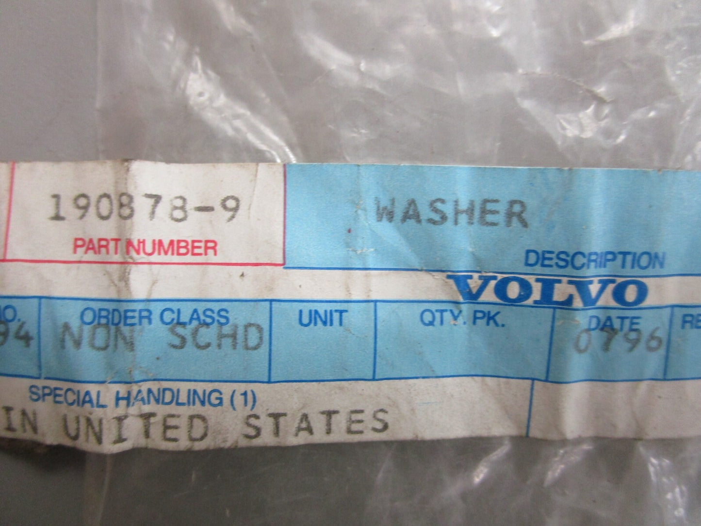 *NEW OEM* 0810 Volvo Penta Washer 190878