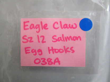 *NEW* 0770 (LOT OF 2) Eagle Claw Size 12 Salmon Egg Hook 038A