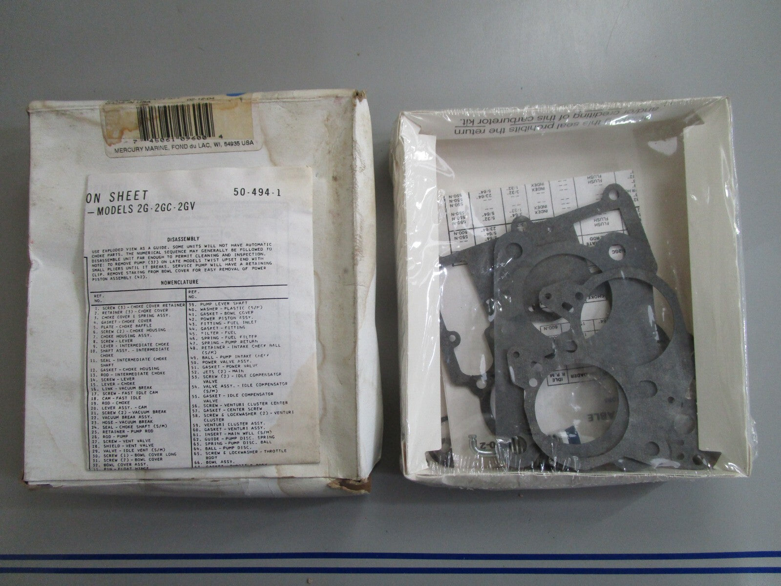*NEW OEM* 0820 Mercury Quicksilver Carburetor Repair Kit 1397-8760