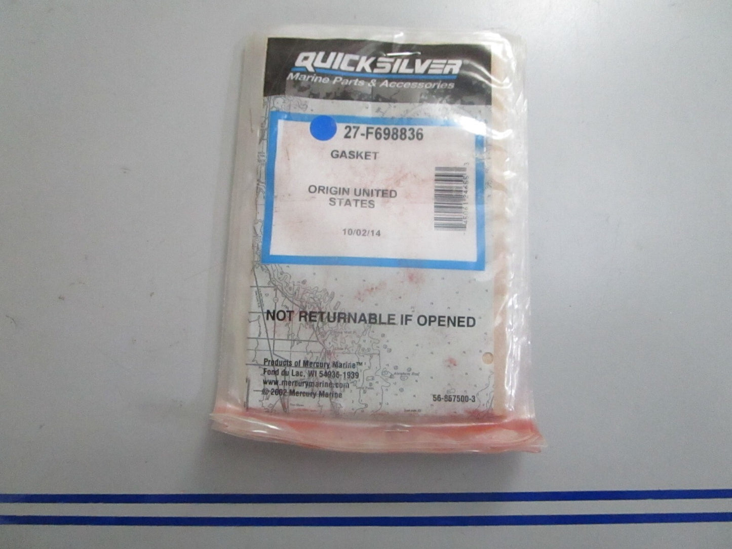 *NEW OEM* 0810 Mercury Quicksilver Gasket 27-F698836