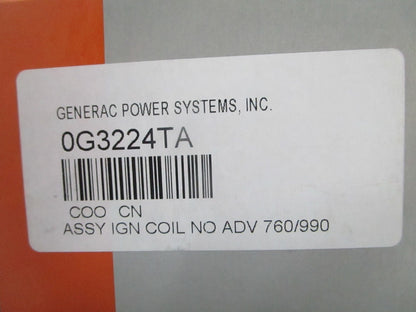 *NEW OEM* 0820 Generac Ignition Coil Assy 0G3224TA