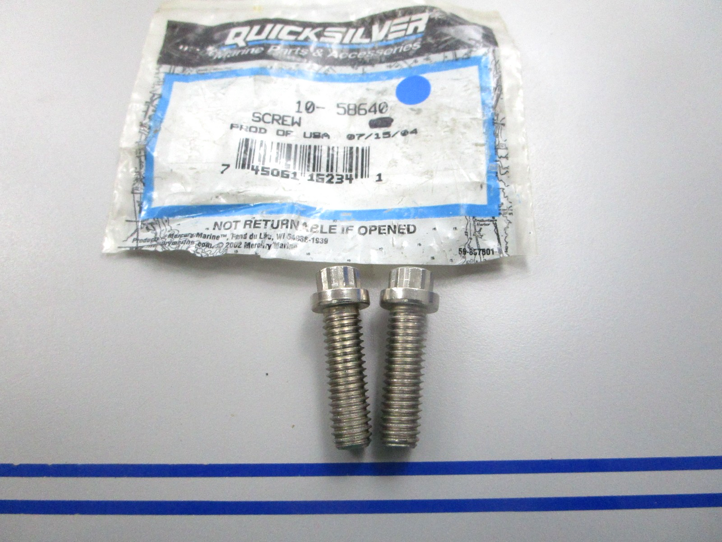 NEW OEM (LOT OF 2) 10-58640 Mercury Quicksilver Screw 0810