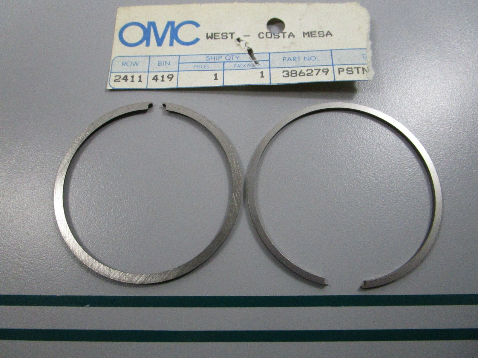 NEW OEM 386279 0386279 OMC Johnson Evinrude 2 Piston Ring Set 0810