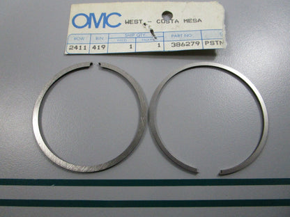 NEW OEM 386279 0386279 OMC Johnson Evinrude 2 Piston Ring Set 0810