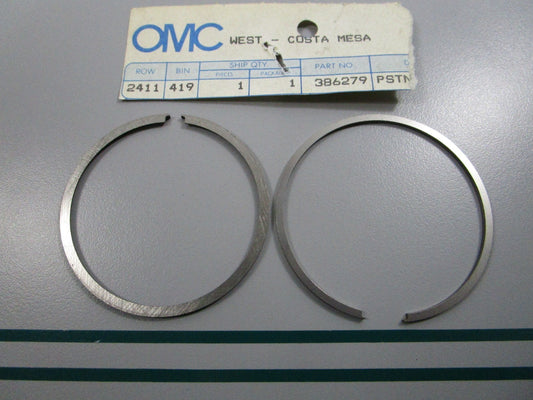 NEW OEM 386279 0386279 OMC Johnson Evinrude 2 Piston Ring Set 0810