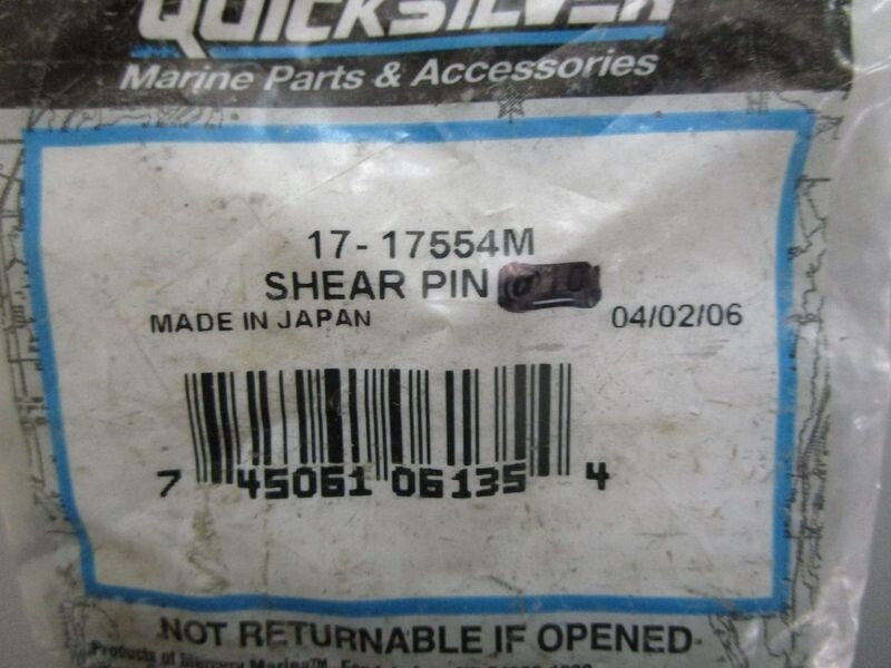 *NEW OEM* (LOT OF 4) 0770 Mercury Quicksilver Shear Pin 17-17554M