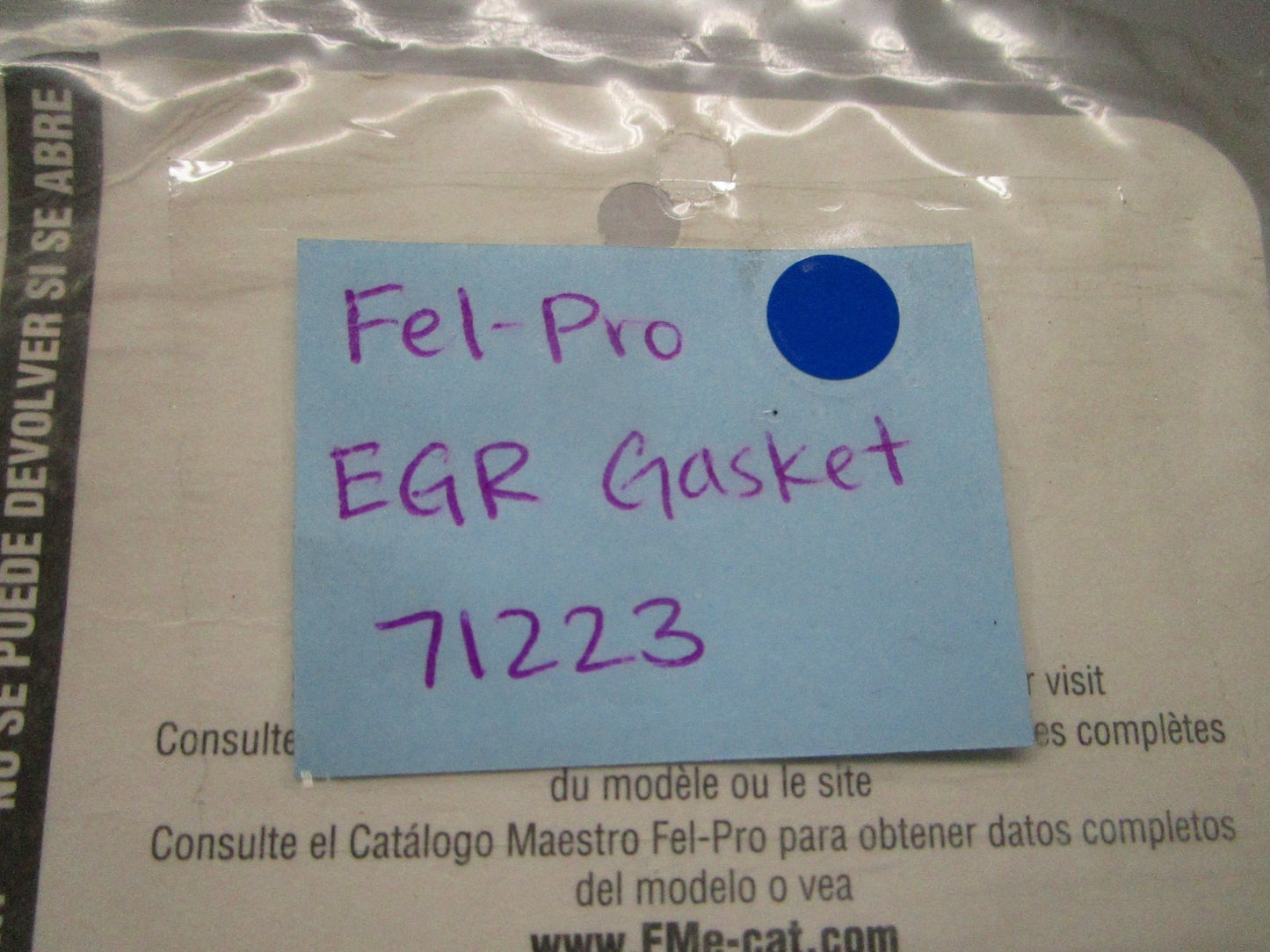 *NEW* 0810 Fel-Pro EGR Gasket 71223 Replaces: 3547-9D476AD