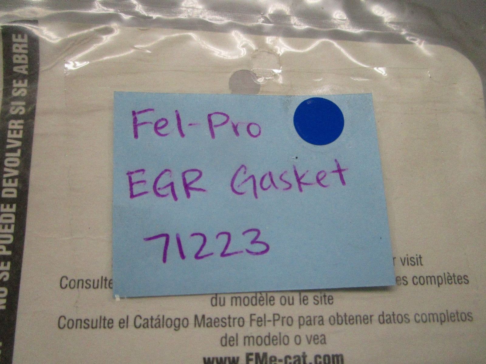 *NEW* 0810 Fel-Pro EGR Gasket 71223 Replaces: 3547-9D476AD
