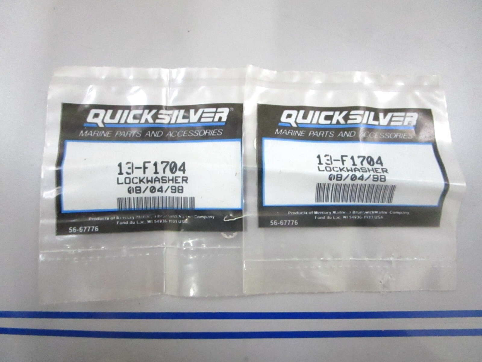 *NEW OEM* (LOT OF 2) 0780 Mercury Quicksilver Lockwasher 13-F1704