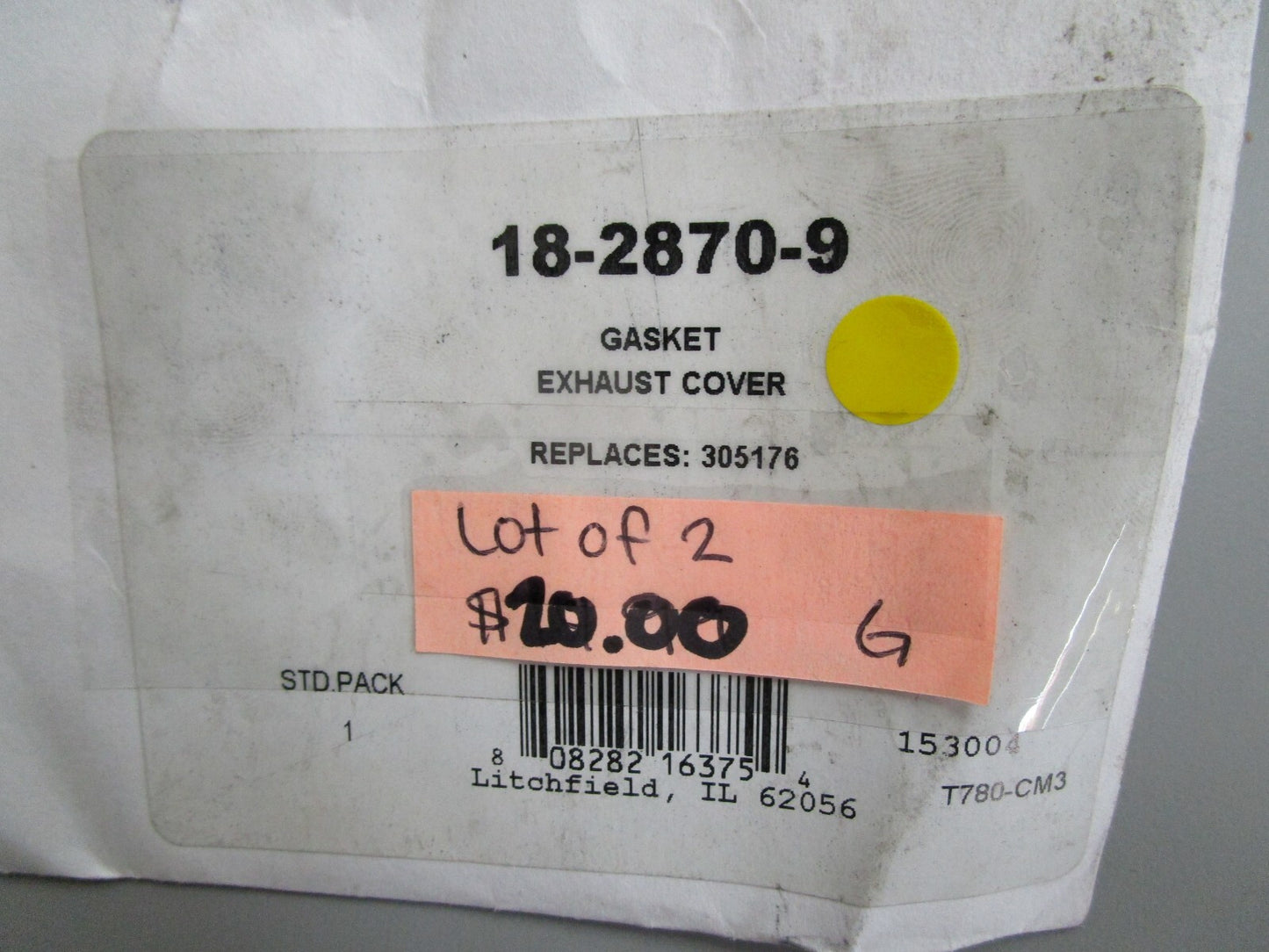 *NEW* (LOT OF 2) 0820 Sierra Gasket Exhaust Cover 18-2870-9 Replaces: 305176