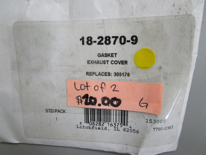*NEW* (LOT OF 2) 0820 Sierra Gasket Exhaust Cover 18-2870-9 Replaces: 305176