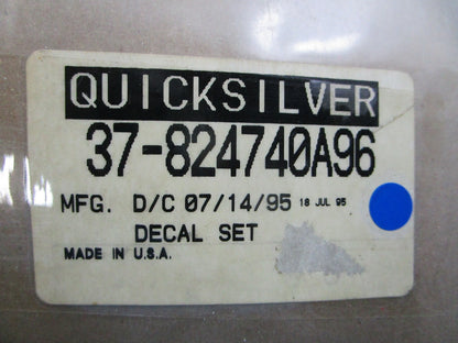 NEW OEM 37-824740A96 Mercury Quicksilver Decal Set 0810