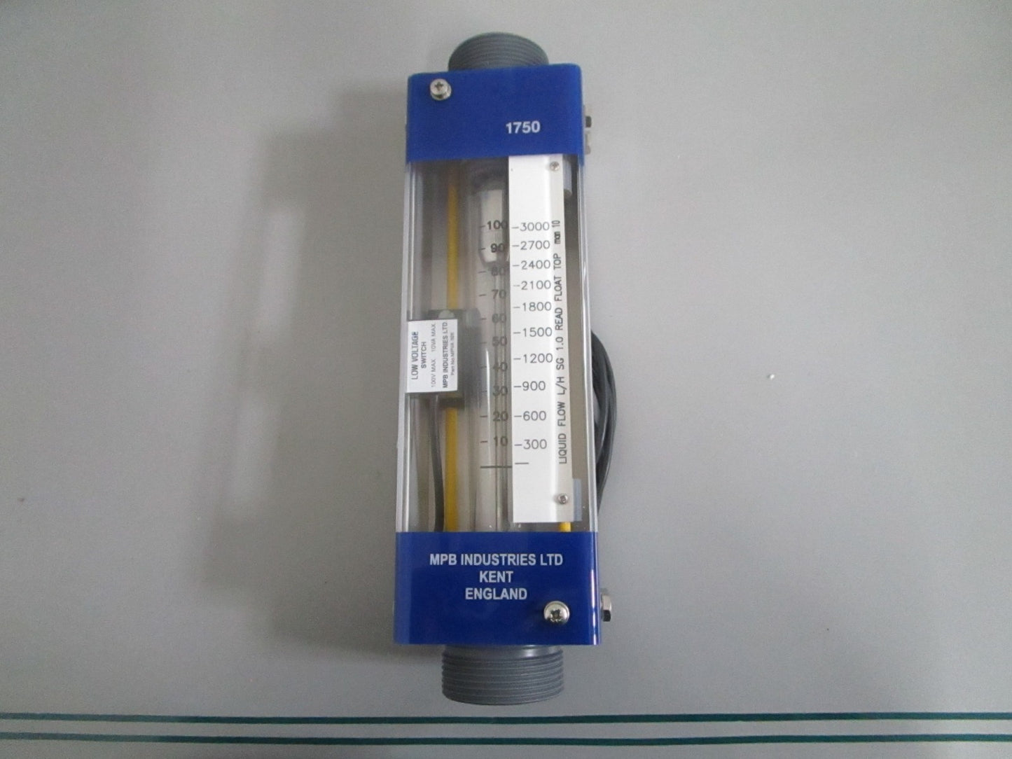 MPB Industries Series 1750 Variable Area Flowmeter Glass Tube NEW OEM 0820