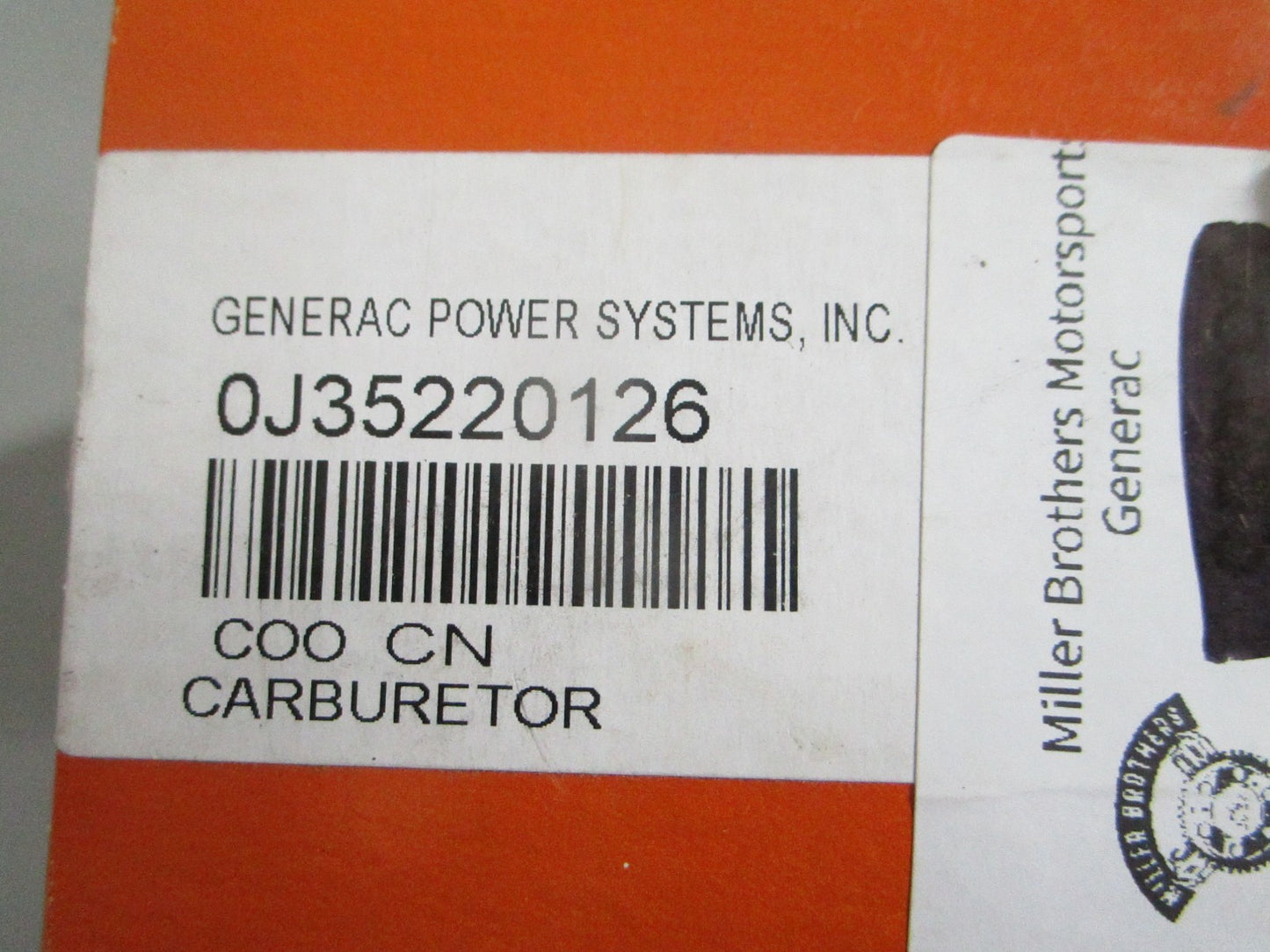 NEW OEM 0J35220126 Generac Carburetor 0820
