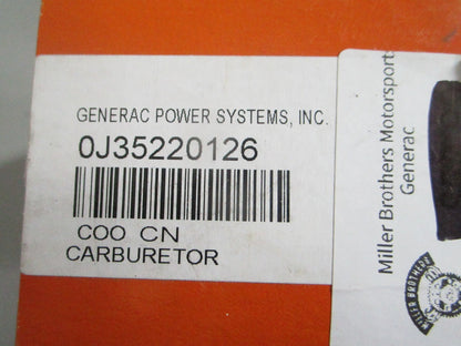 NEW OEM 0J35220126 Generac Carburetor 0820