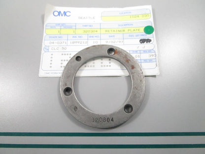 NEW OEM 320304 0320304 OMC Johnson Evinrude Retainer Plate 0810