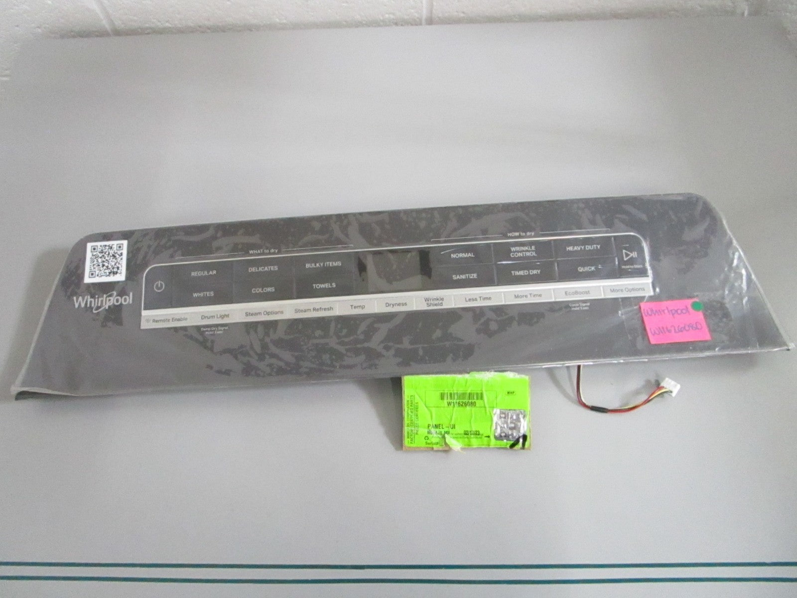 Whirlpool NEW OEM Dryer UI Fascia Control Panel W11626080 NOS Genuine Part 0820