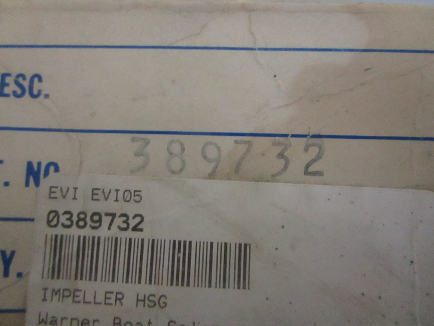 NEW OEM 389732 0389732 OMC Johnson Evinrude Impeller Housing 0820