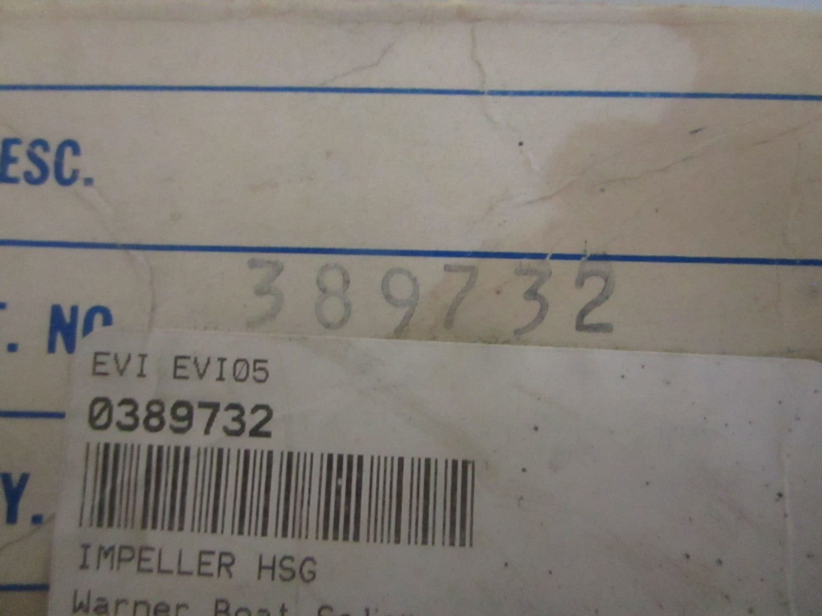NEW OEM 389732 0389732 OMC Johnson Evinrude Impeller Housing 0820