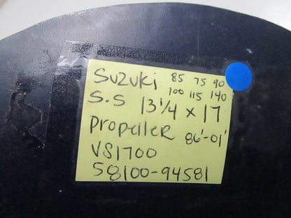 NEW OEM Suzuki 58100-94581 VS1700 13¼ x 17 Propeller 75 85 90 100 115 140hp 0720