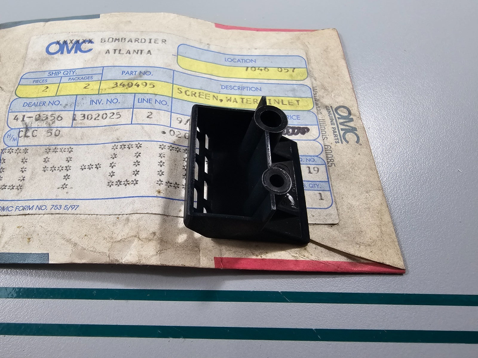 NEW OEM 340495 0340495 OMC Johnson Evinrude Inlet Water Screen 0810