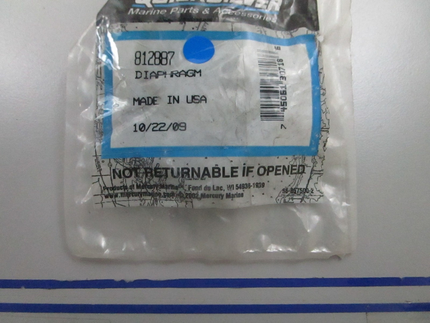 *NEW OEM* 0810 Mercury Quicksilver Diaphragm 812887