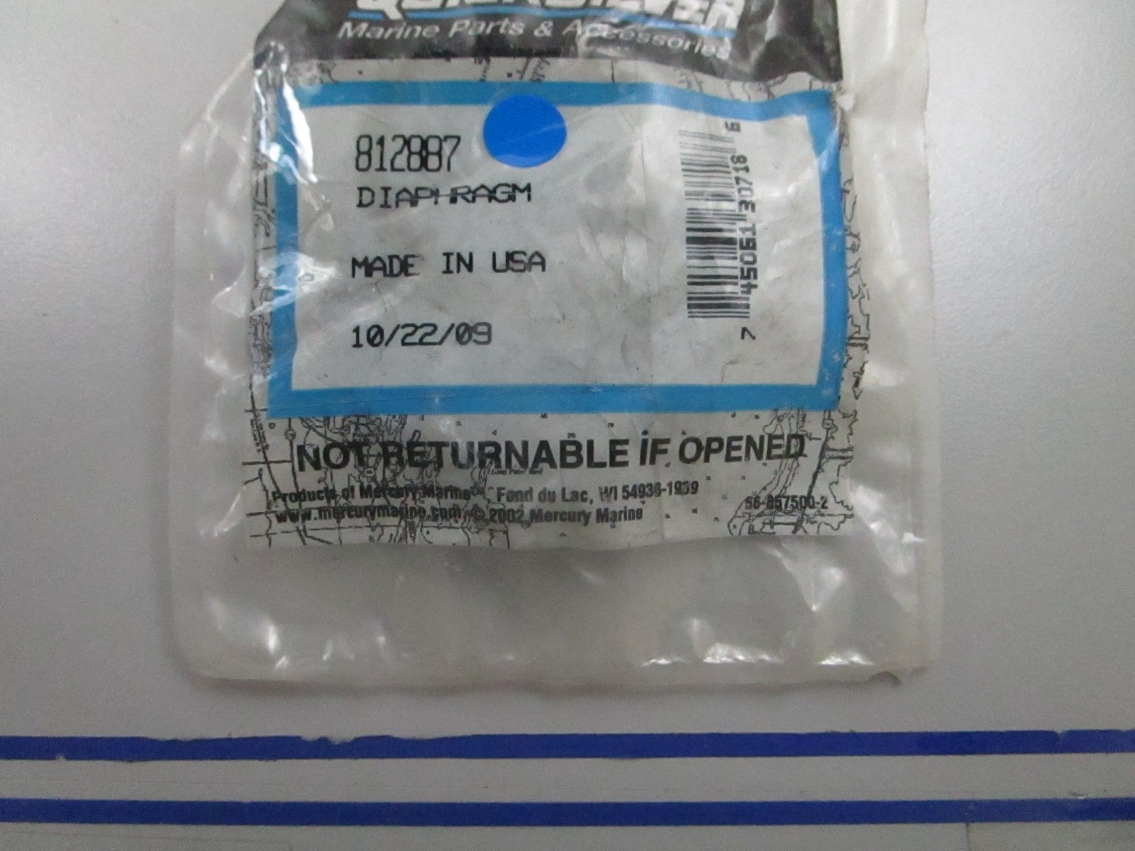 *NEW OEM* 0810 Mercury Quicksilver Diaphragm 812887