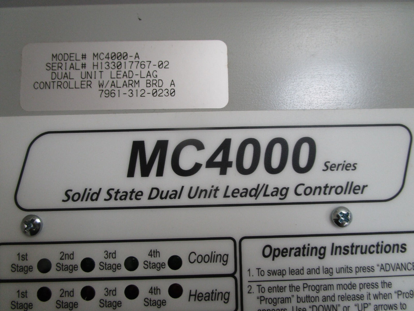 *NEW* 0820 Bard Solid State Dual Unit Lead/Lag Controller MC4000-A