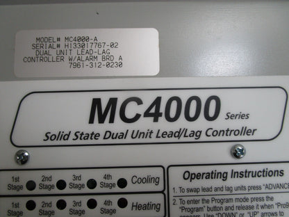 *NEW* 0820 Bard Solid State Dual Unit Lead/Lag Controller MC4000-A