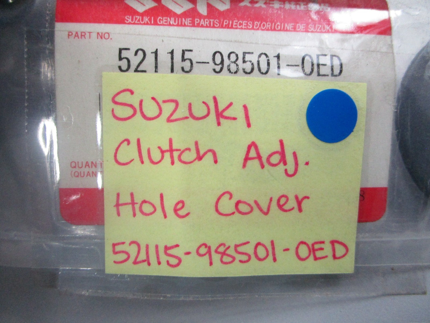 *NEW OEM* 0810 Suzuki Clutch Adj. Hole Cover 52115-98501-0ED