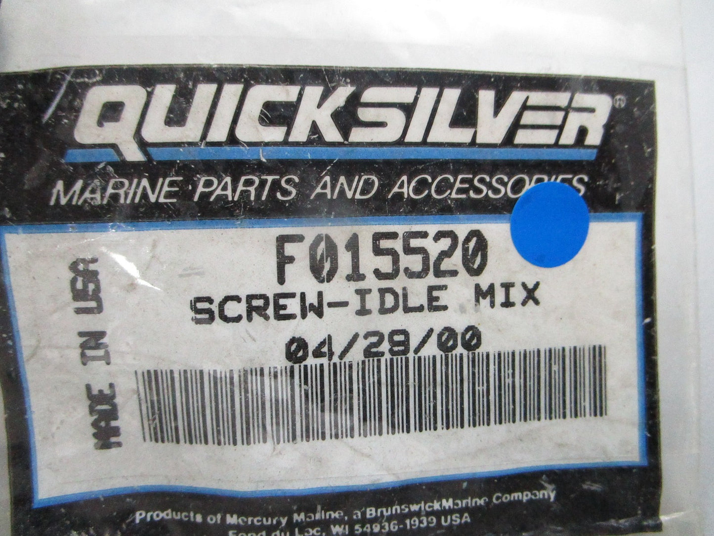 NEW OEM F015520 Mercury Quicksilver Idle Mix Screw 0810