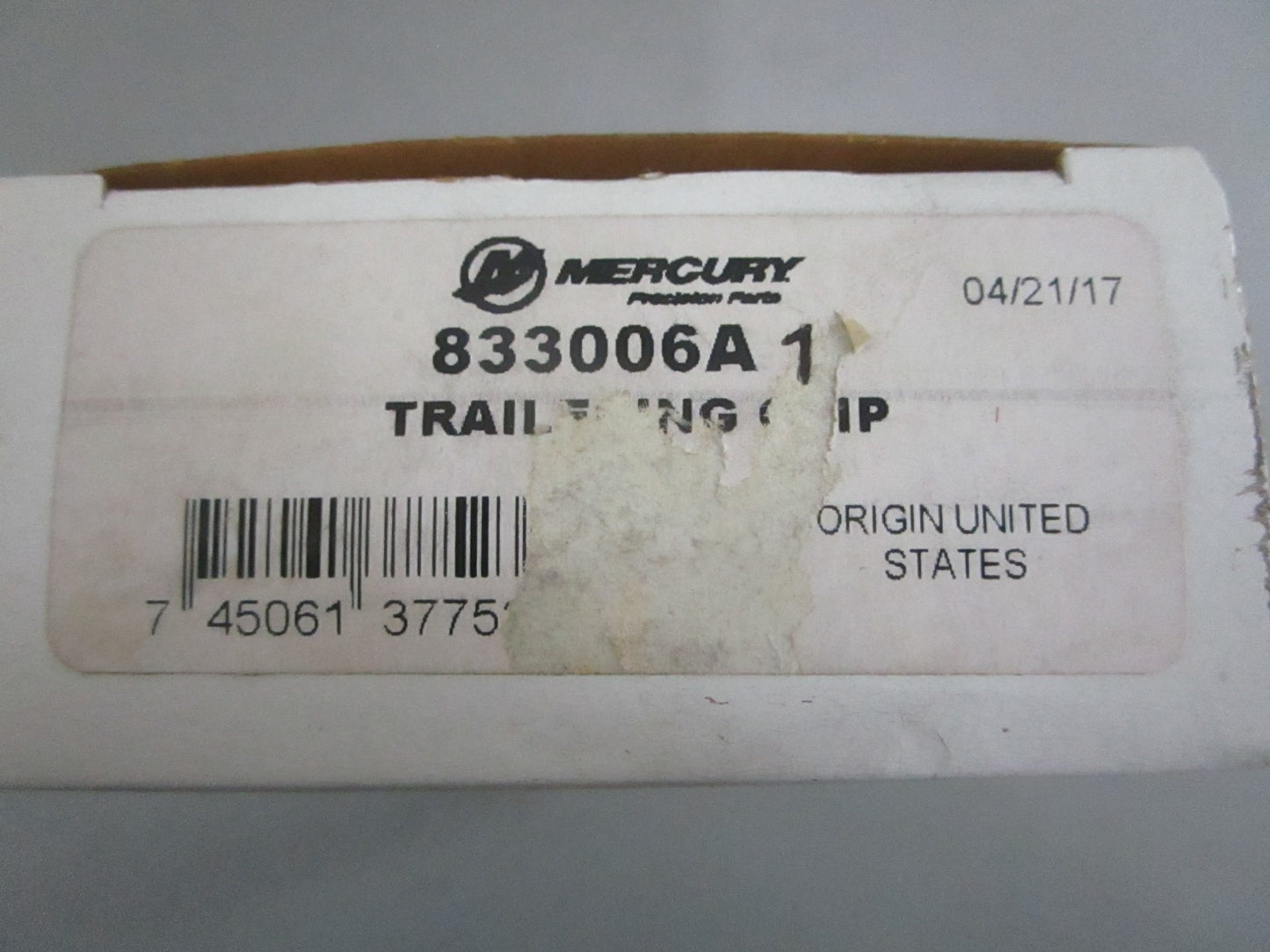 NEW OEM 833006A1 Mercury Quicksilver Trailering Clip 0820
