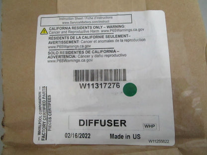 Whirlpool NEW OEM Diffuser W11317276 NOS Genuine Factory Part 0820