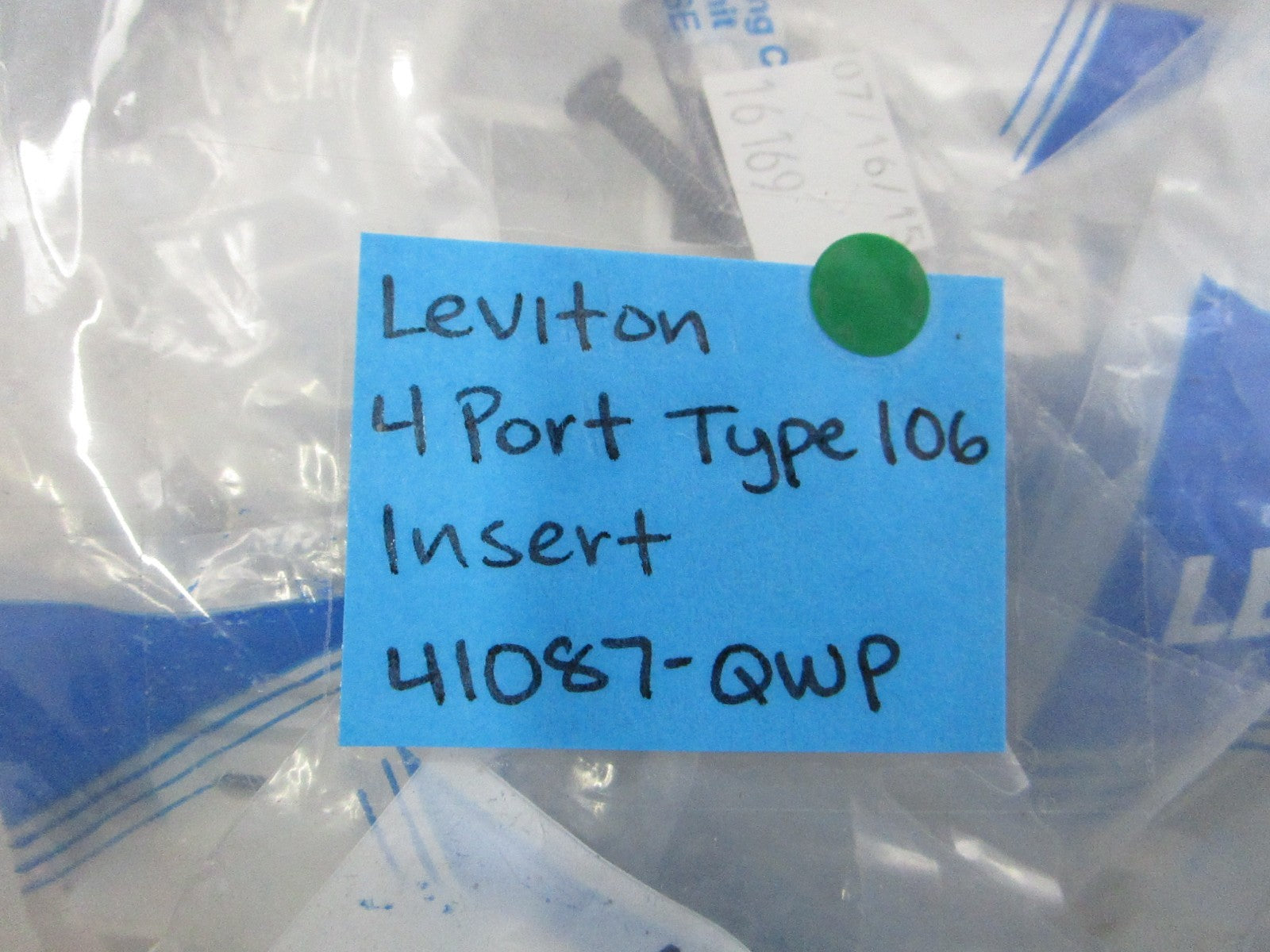 NEW OEM (LOT OF 2) 41087-QWP Leviton 4 Port Type 106 Insert 0810