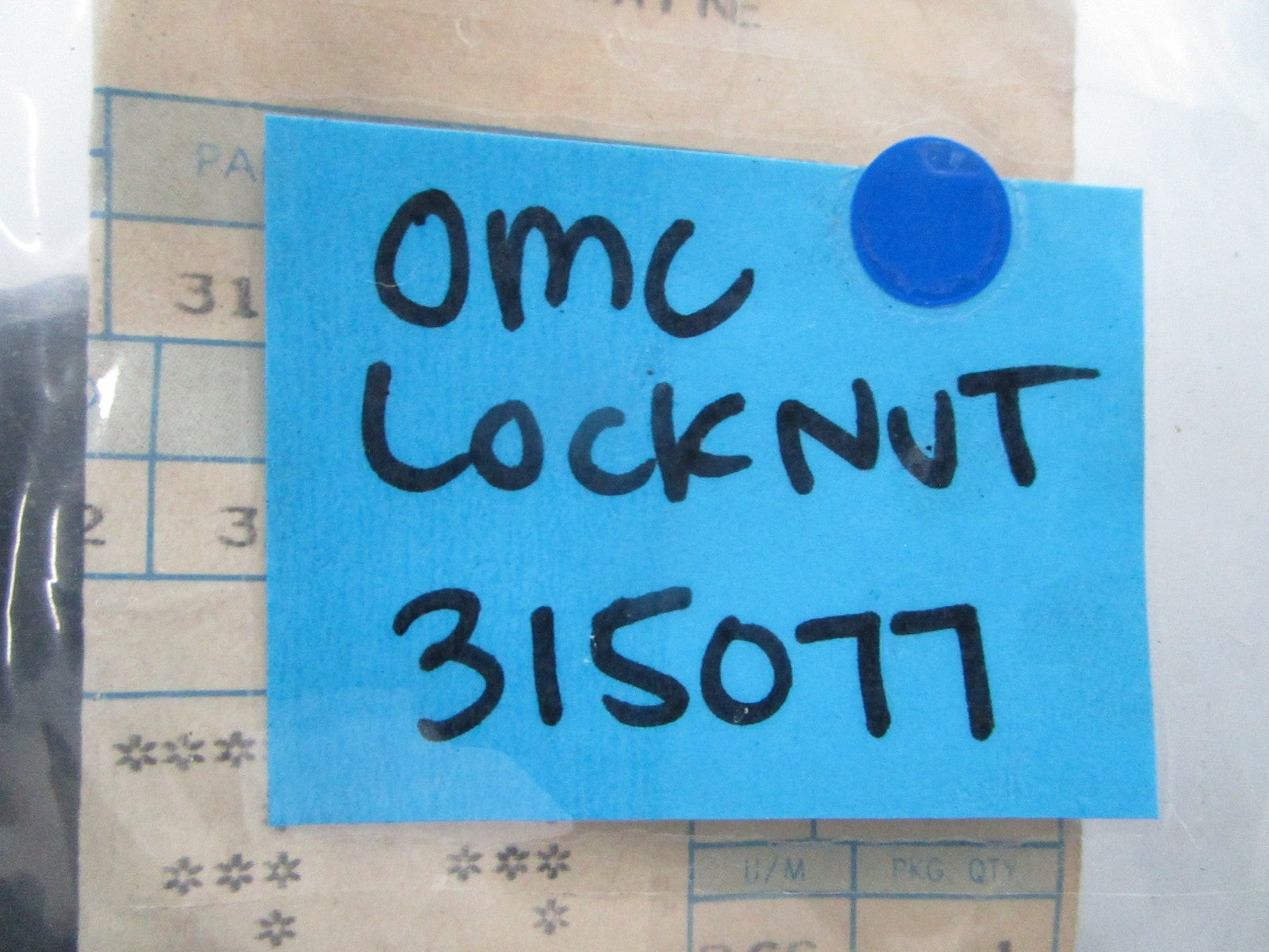 NEW OEM (LOT OF 2) 315077 0315077 OMC Johnson Evinrude Locknut 0810