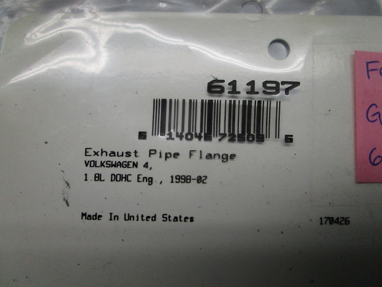 *NEW* 0810 Fel-Pro Adapter Gasket 61197 For: Volkswagen