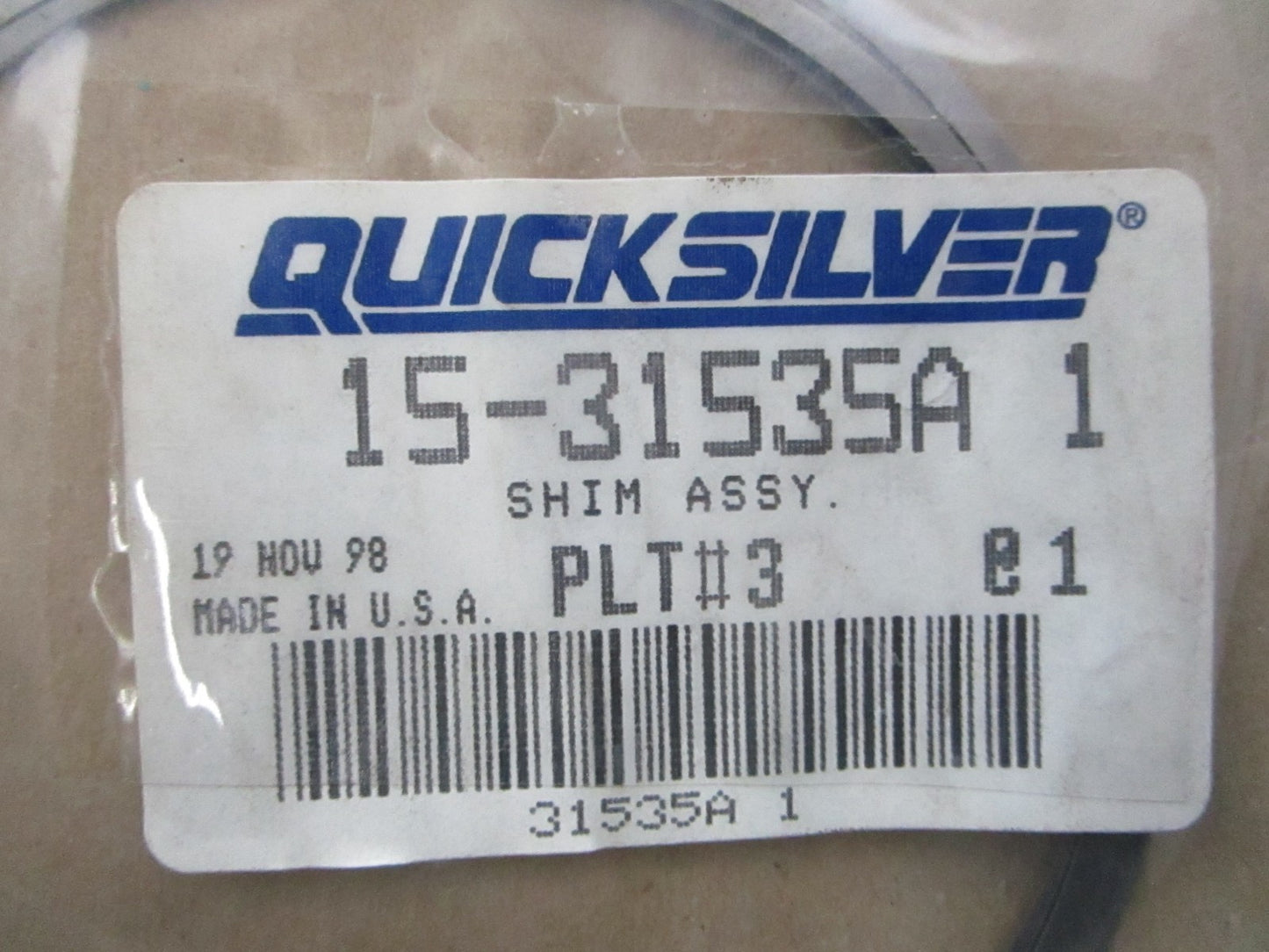 *NEW OEM* (LOT OF 2) 0810 Mercury Quicksilver Shim Assembly 15-31535A 1