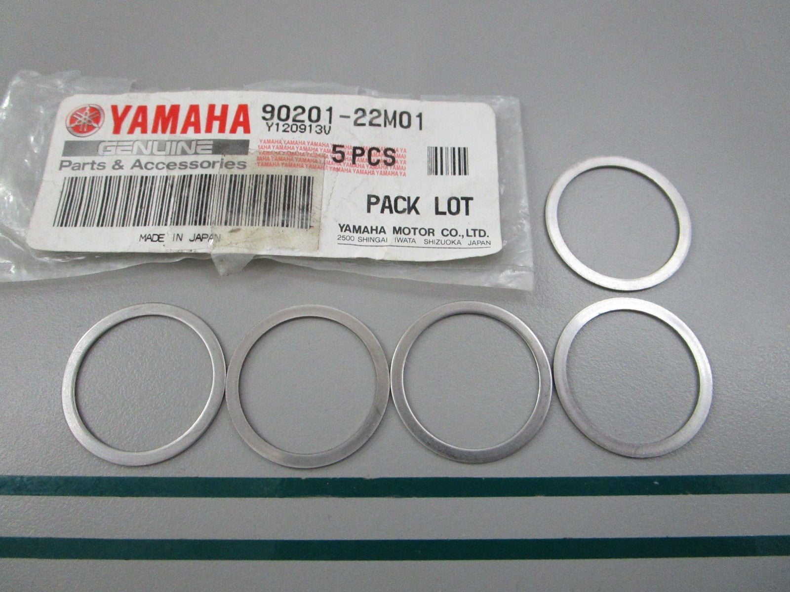 NEW OEM (LOT OF 5) 90201-22M01-00 Yamaha Plate Washer 0810