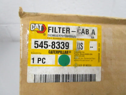 CAT NEW OEM Cabin Air Filter 545-8339 MERV 14 D5 D6 D6T D7 D8 Tractor NOS 0810