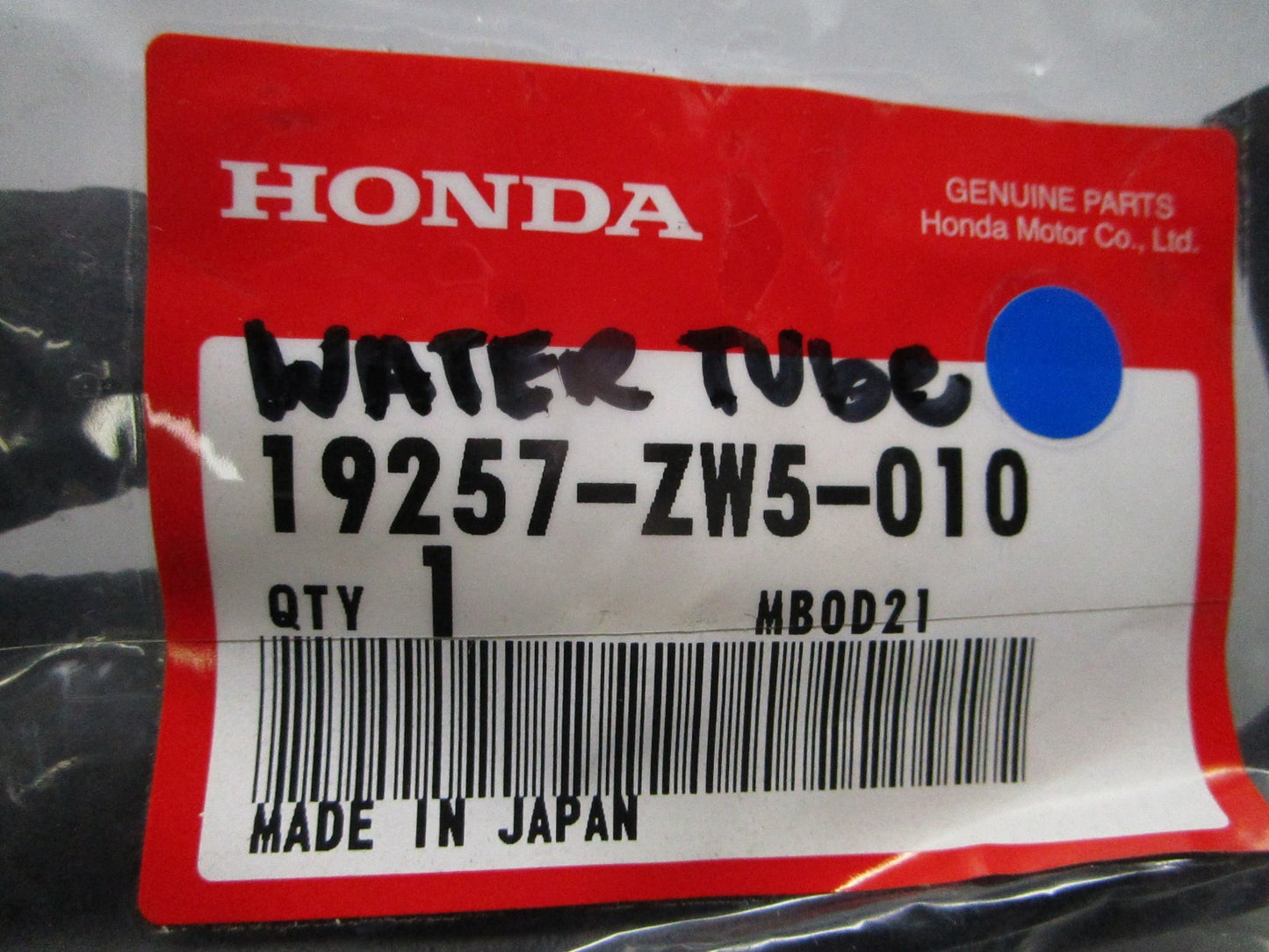 *NEW OEM* 0720 Honda Water Tube 19257-ZW5-010