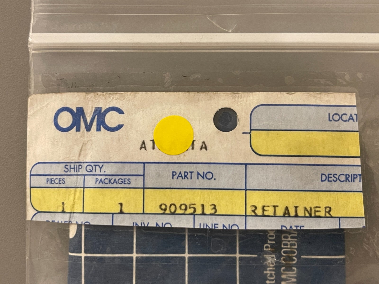*NEW OEM* 0750 OMC Johnson Evinrude RETAINER 909513 0909513