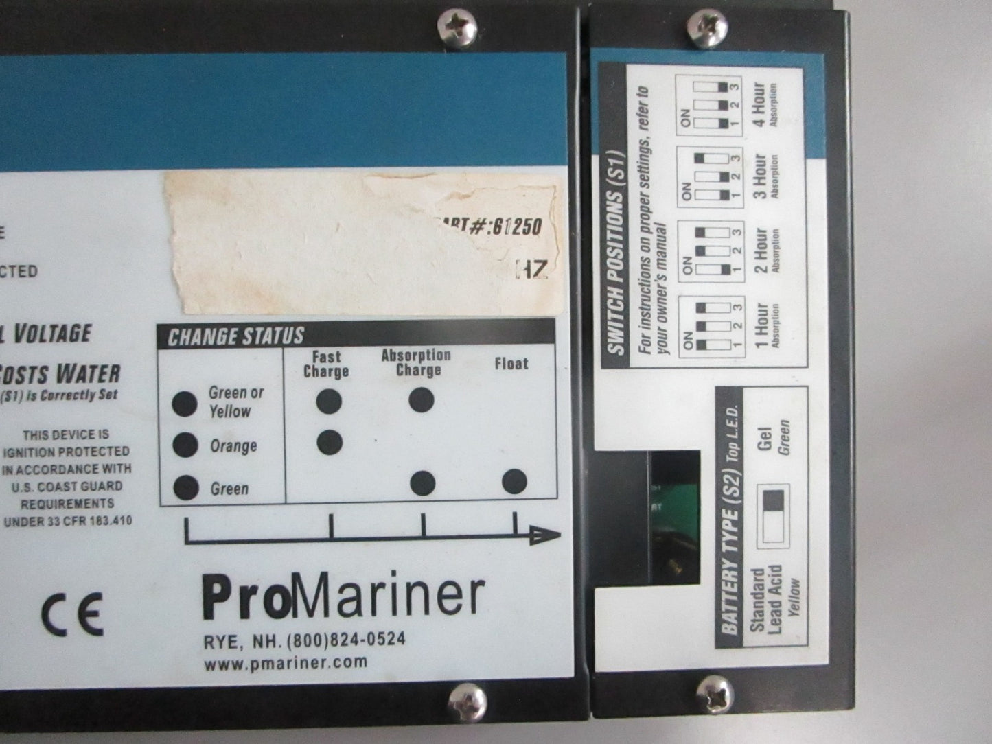 *NEW OEM* 0820 Pro Mariner ProTech-4 Series 50AMP 12V Battery Charger 61250