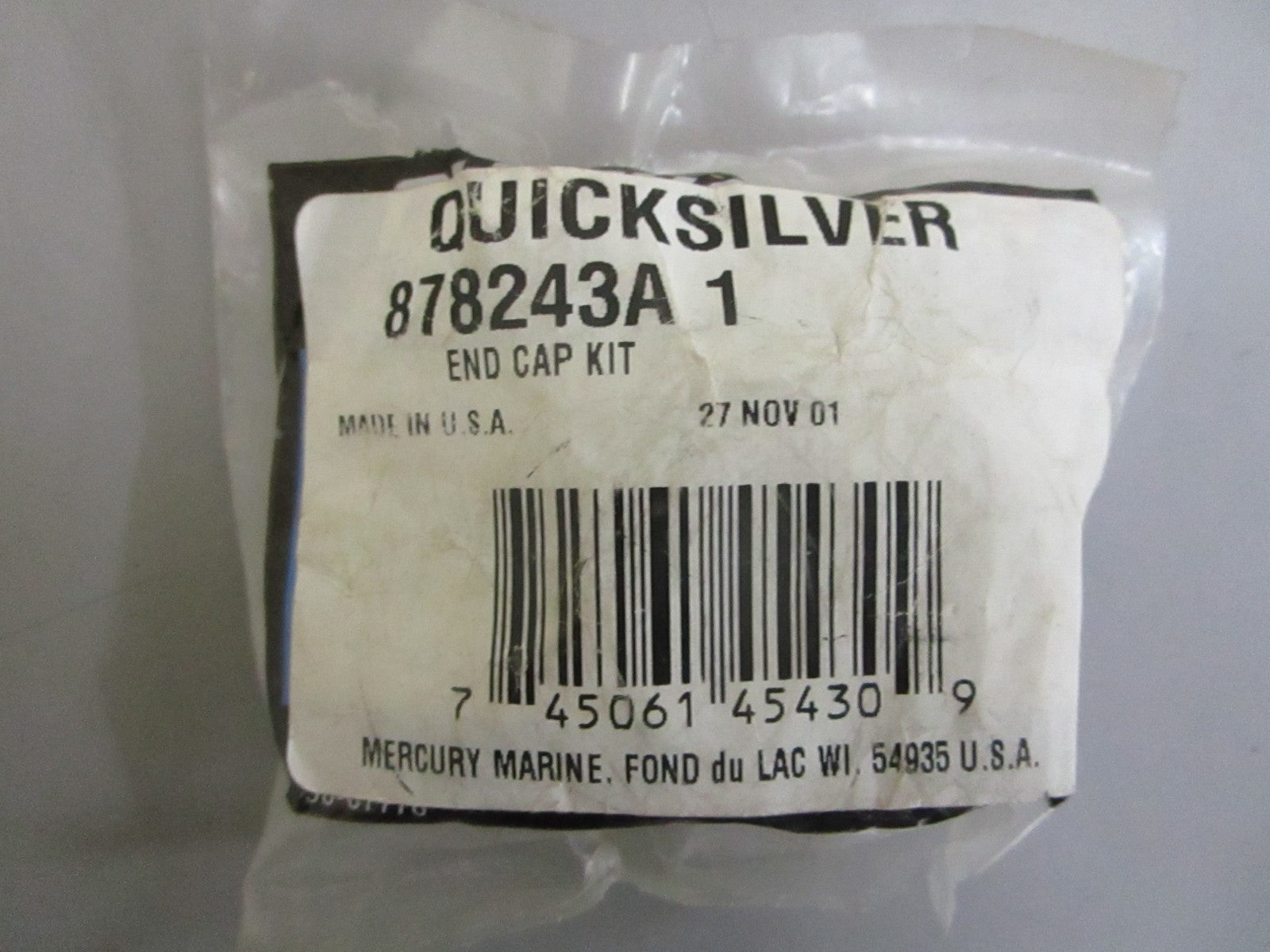 *NEW OEM* 0820 Mercury Quicksilver End Cap Kit 878243A1