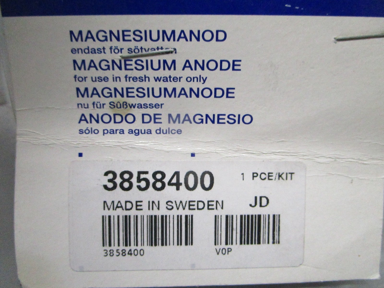 *NEW OEM* 0820 Volvo Penta Magnesium Anode 3858400