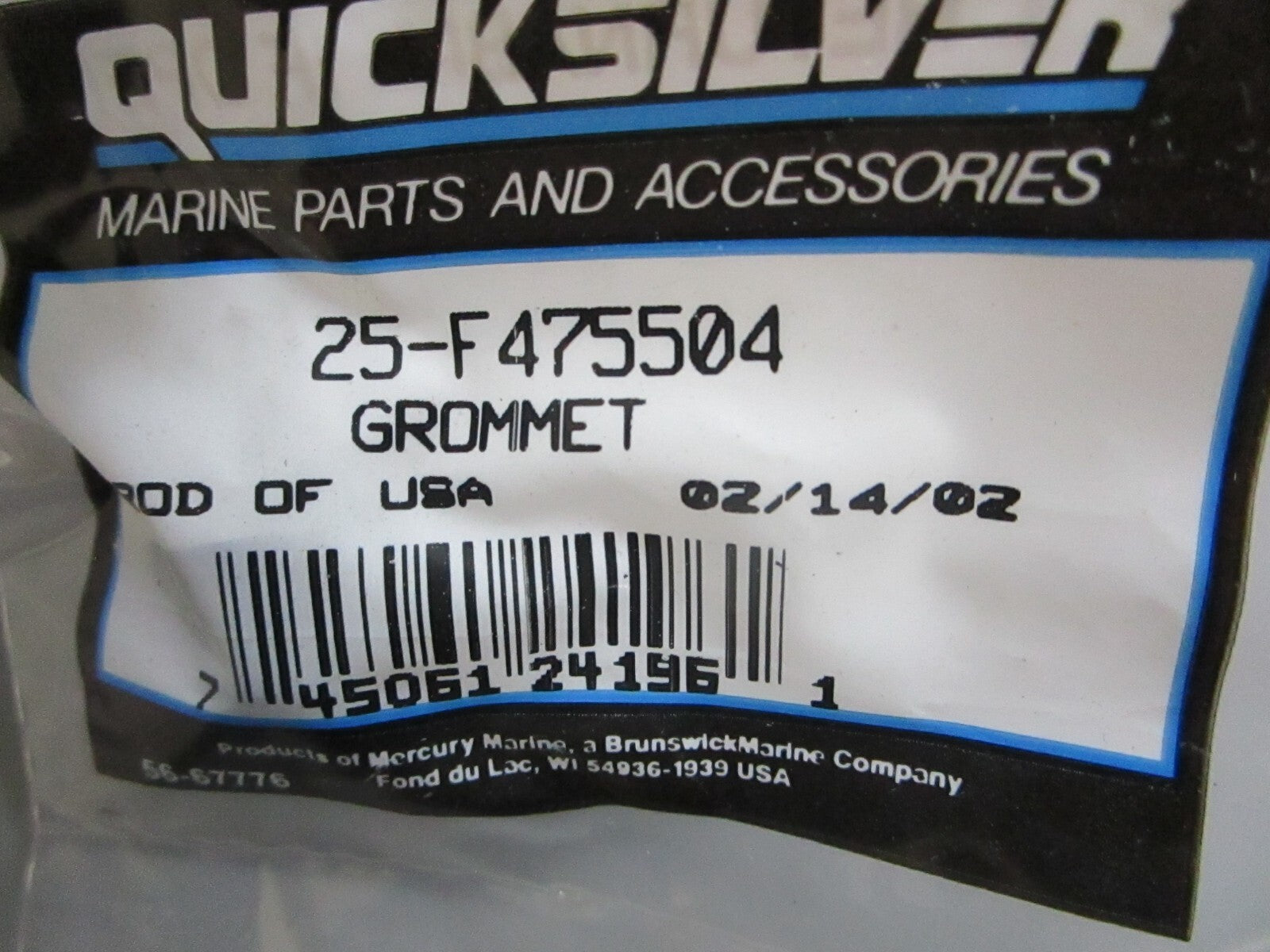 *NEW OEM* 0810 Mercury Quicksilver Grommet 25-F475504