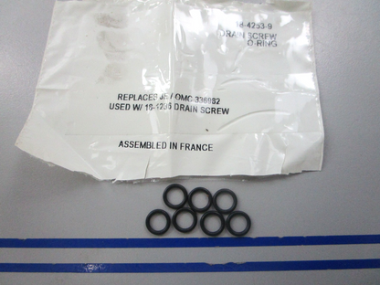 NEW (LOT OF 7) 18-4253-9 Replaces: OMC 336982 Sierra Drain Screw O-Ring 0810